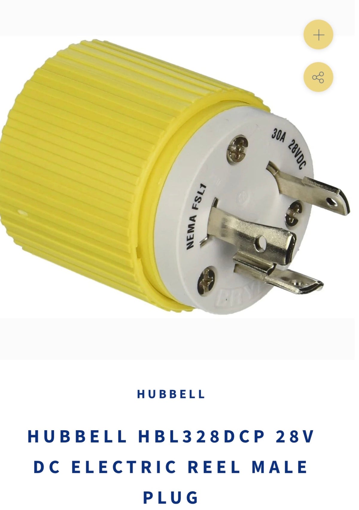 Hubbell to 2 pin deep drop reel