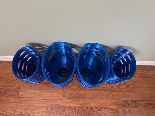 Modular tuna tubes: 4 bank (2 medium 2 jumbo)